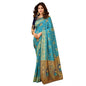 Generic Women's Silk Blend Woven Zari Work Saree With Unstitched Blouse 5.5Mtr (Rama)