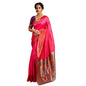 Generic Women's Silk Blend Zari Woven Saree With Unstitched Blouse 5.5Mtr (Pink)