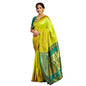 Generic Women's Silk Blend Zari Weaving Saree With Unstitched Blouse 5.5Mtr (Lime-Green)