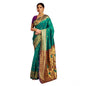 Generic Women's Silk Blend Zari Weaving Saree With Unstitched Blouse 5.5Mtr (Teal)