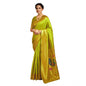 Generic Women's Silk Blend Zari Weaving Saree With Unstitched Blouse 5.5Mtr (Lime-Green)