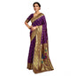 Generic Women's Silk Blend Zari Weaving Saree With Unstitched Blouse 5.5Mtr (Purple)