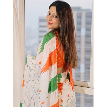 Generic Women's Soft Litchi Silk Jacquard Work Saree With Unstitched Blouse 5.5Mtr (Multicolor)