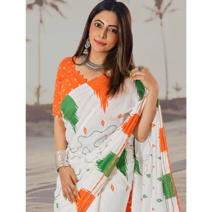 Generic Women's Soft Litchi Silk Jacquard Work Saree With Unstitched Blouse 5.5Mtr (Multicolor)