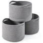 Generic Cotton 9x7 Inch Pack of 3 Storage Basket For Clothes (Gray)