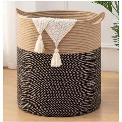 Generic Cotton 12x14 Inch -Storage Basket For Clothes (Dark Brown)