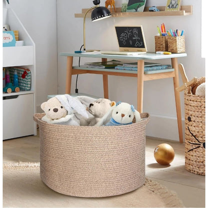 Generic Cotton Kidi 14x12 Inch Pack of 1 Storage Basket For Clothes (Kidi)