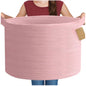 Generic Cotton 14x12 Inch Pack of 1 Storage Basket For Clothes (Pink)