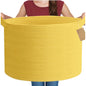 Generic Cotton 14x12 Inch Pack of 1 Storage Basket For Clothes (Yellow)