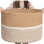Generic Cotton Dori 16x14 Inch Storage Basket For Clothes (Beige-Beige White)