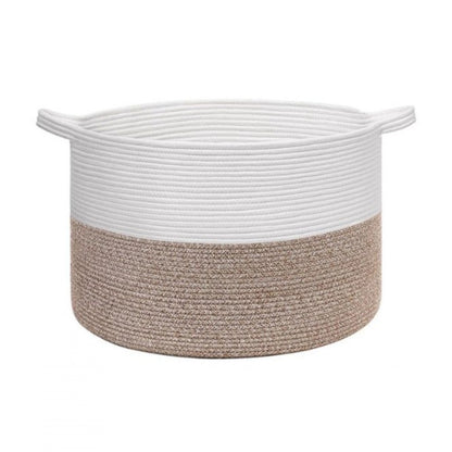 Generic Cotton Kidi- 16x14 Inch Pack of 1 Storage Basket For Clothes (Kidi-White)