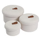 Generic Cotton 3 Pcs Set Roti Box Storage Basket With Lid (White)