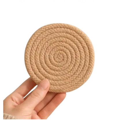 Generic Cotton 6 Pcs Set Tea Coaster 6 Pcs Set (Beige)