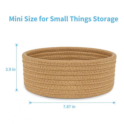 Generic Cotton 8x3 Inch Round 1 Pcs Bedside Organizer (Beige)