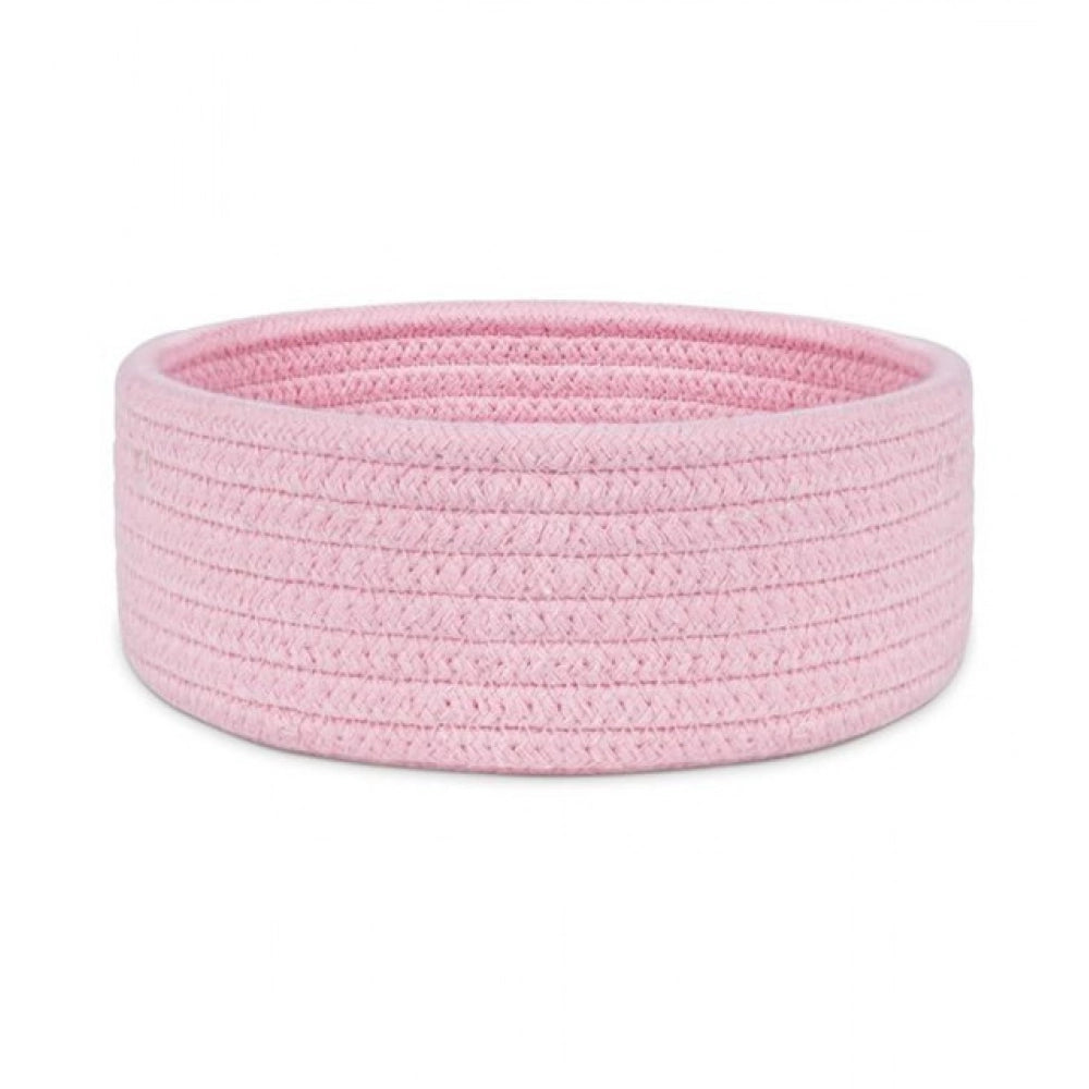Generic Cotton 8x3 Inch Round 1 Pcs Bedside Organizer (Pink)