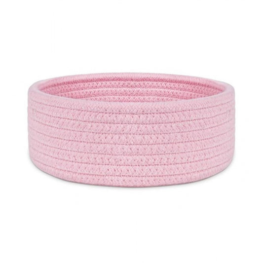 Generic Cotton 8x3 Inch Round 1 Pcs Bedside Organizer (Pink)
