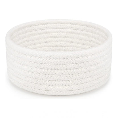 Generic Cotton 8x3 Inch Round 1 Pcs Bedside Organizer (White)