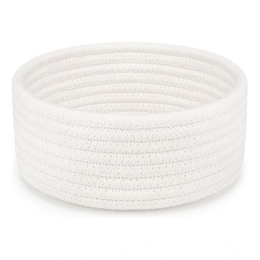 Generic Cotton 8x3 Inch Round 1 Pcs Bedside Organizer (White)