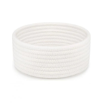 Generic Cotton 8x3 Inch Round 1 Pcs Bedside Organizer (White)