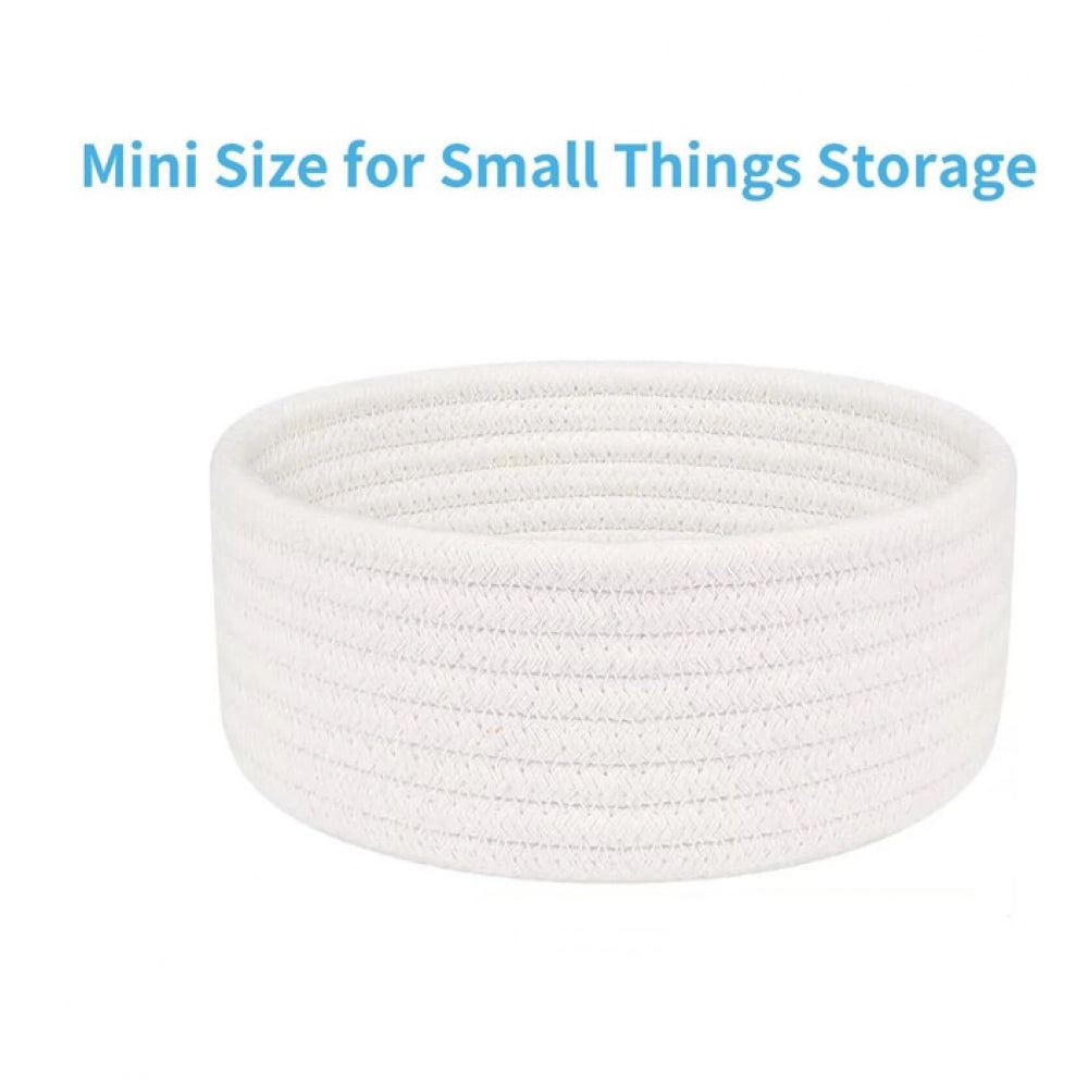 Generic Cotton 8x3 Inch Round 1 Pcs Bedside Organizer (White)