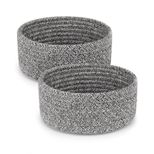 Generic Cotton 8x3 Inch Kidi Round 2 Set Bedside Organizer (Black)