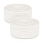 Generic Cotton 8x3 Inch Round 2 Set Bedside Organizer (White)