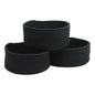 Generic Cotton 8x3 Inch Round 3 Set Bedside Organizer (Black)