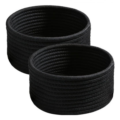 Generic Cotton 8x3 Inch Round 3 Set Bedside Organizer (Black)