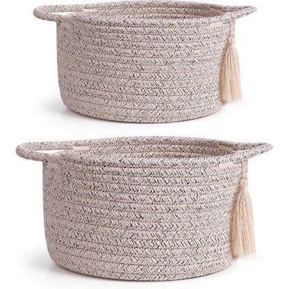 Generic Cotton 8x4 Inch Round 2 Set Kidi With Jhalar Bedside Organizer (Kidi)