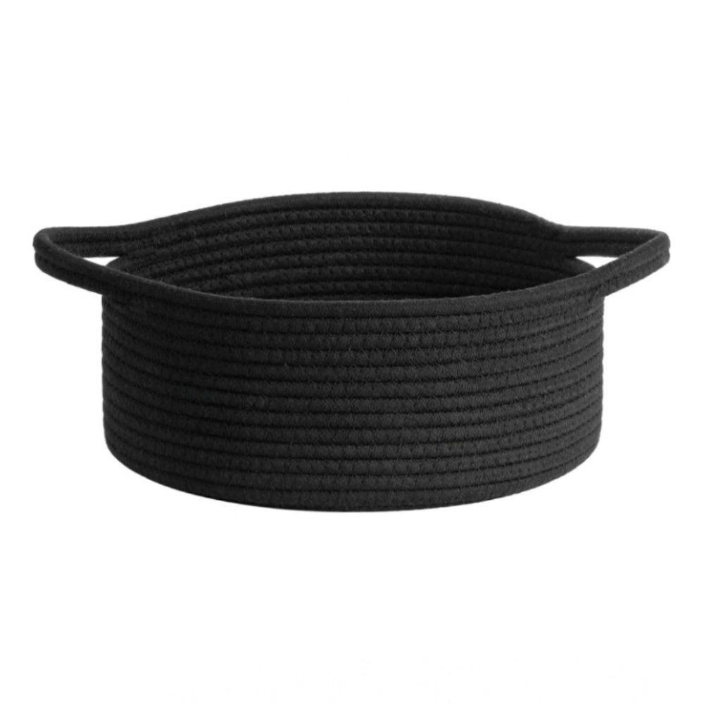 Generic Cotton 8x3 Inch Round Bedside Organizer (Black)