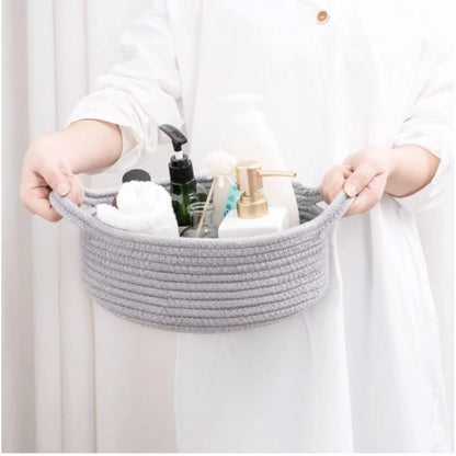 Generic Cotton 8x3 Inch Round Bedside Organizer (Gray)