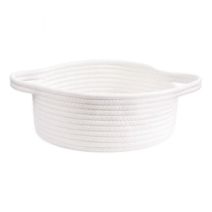 Generic Cotton 8x3 Inch Round Bedside Organizer (White)