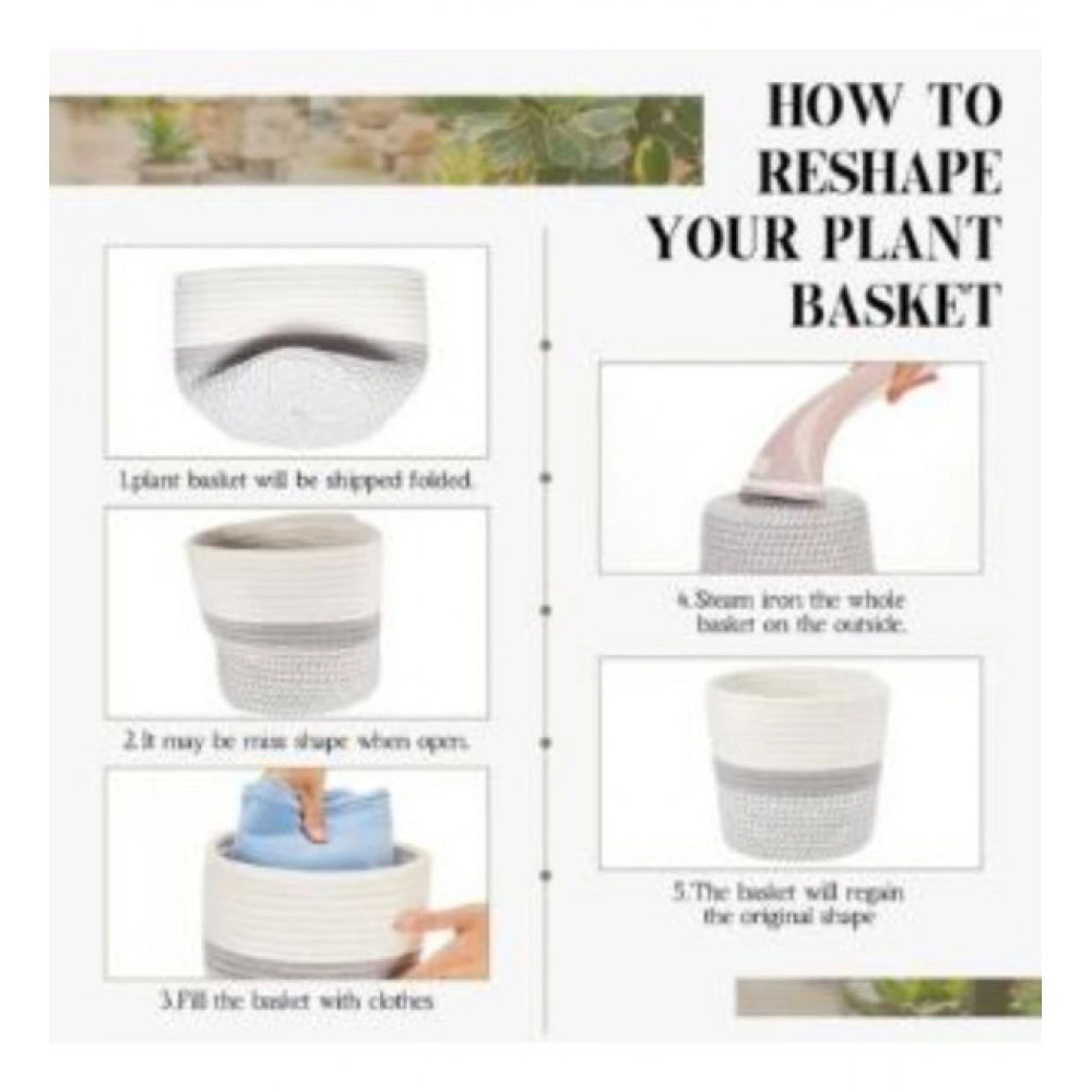 Generic Cotton Flower Pot (Gray White)