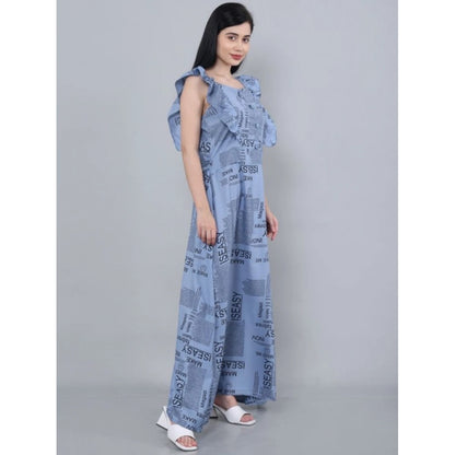 Generic Women's Casual Crepe Sleeveless Dress (Grey)