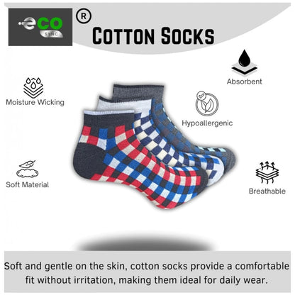 Generic 3_Pair Set Unisex Casual Cotton Printed Low Cut Socks (Multicolor)