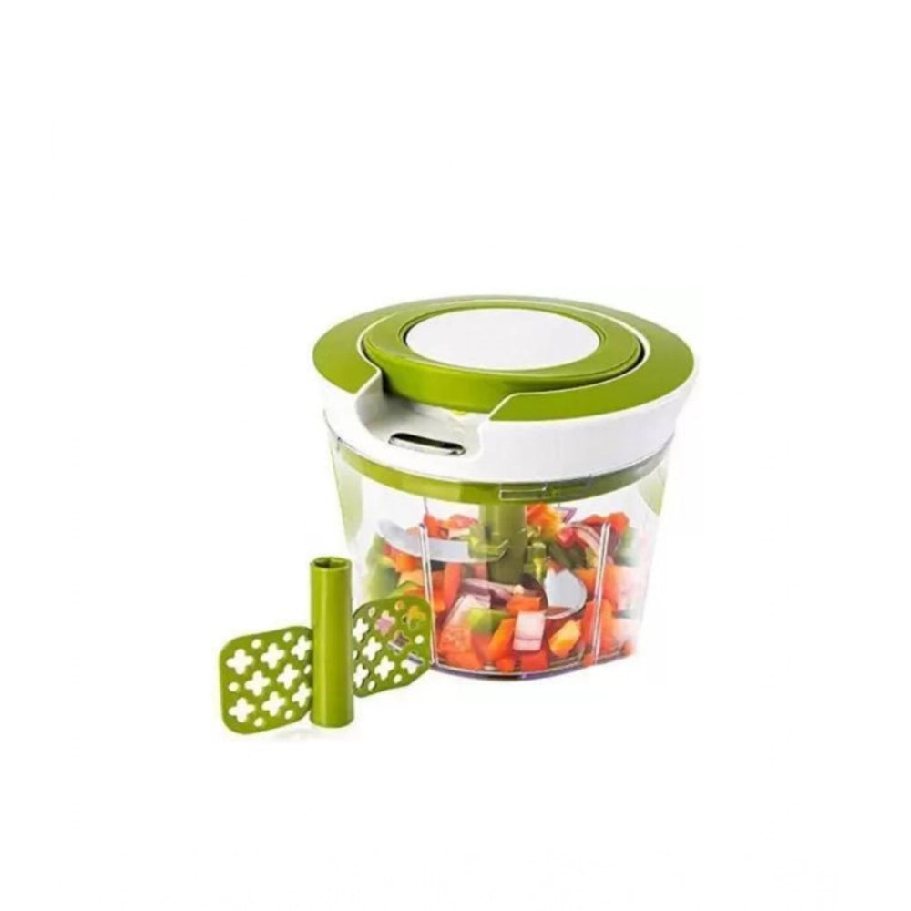 Generic 2-in-1 Manual Smart Chopper – Handy Vegetable And Fruit Processor (Color: Assorted )