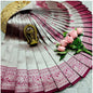 Generic Women's Soft Silk Printed Saree With Unstitched Blouse 5.5Mtr (Silver Brown)