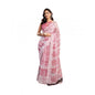 Generic Women's Faux_Linen Printed Ready-to-Wear Saree With Unstitched Blouse 5.5 Mtr (Pink)