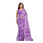 Generic Women's Linen Cotton Printed Ready To Wear Saree With Unstitched Blouse 5.5 Mtr (Purple)