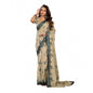 Generic Women's Linen Cotton Printed Ready To Wear Saree With Unstitched Blouse 5.5 Mtr (Light_Beige)