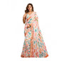 Generic Women's Linen Cotton Printed Ready To Wear With Pocket Saree With Unstitched Blouse 5.5 Mtr (Multicolor)