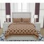 Generic Fleece Geometric Double Polar Warm Bedsheet with 2 Pillow Cover (Brown)