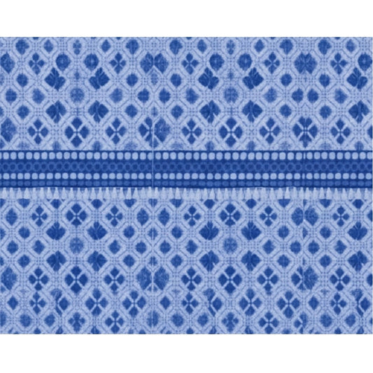 Generic Fleece Geometric Double Polar Warm Bedsheet with 2 Pillow Cover (Blue)