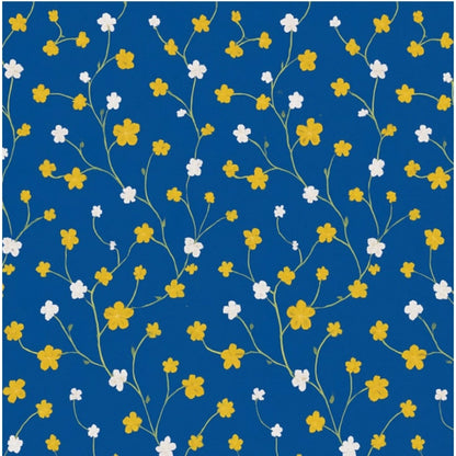 Generic Microfiber Floral Printed Double Bedsheet with 2 Pillow Covers (Blue)