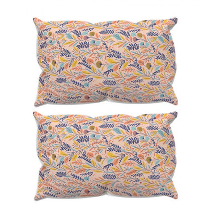 Generic Microfiber Floral Printed Double Bedsheet with 2 Pillow Covers (Multicolor)