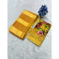 Generic Women's Georgette Embroidered Saree With Unstitched Blouse 5.5Mtr (Yellow)