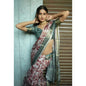 Generic Women's Polyester Printed Saree With Unstitched Blouse 5.5 Mtr (Maroon)