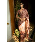 Generic Women's Polyester Printed Saree With Unstitched Blouse 5.5 Mtr (Maroon)