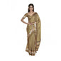 Generic Women's Polyester Printed Saree With Unstitched Blouse 5.5 Mtr (Gold)