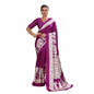 Generic Women's Satin Crepe Printed Saree With Unstitched Blouse 5.5Mtr (Purple)